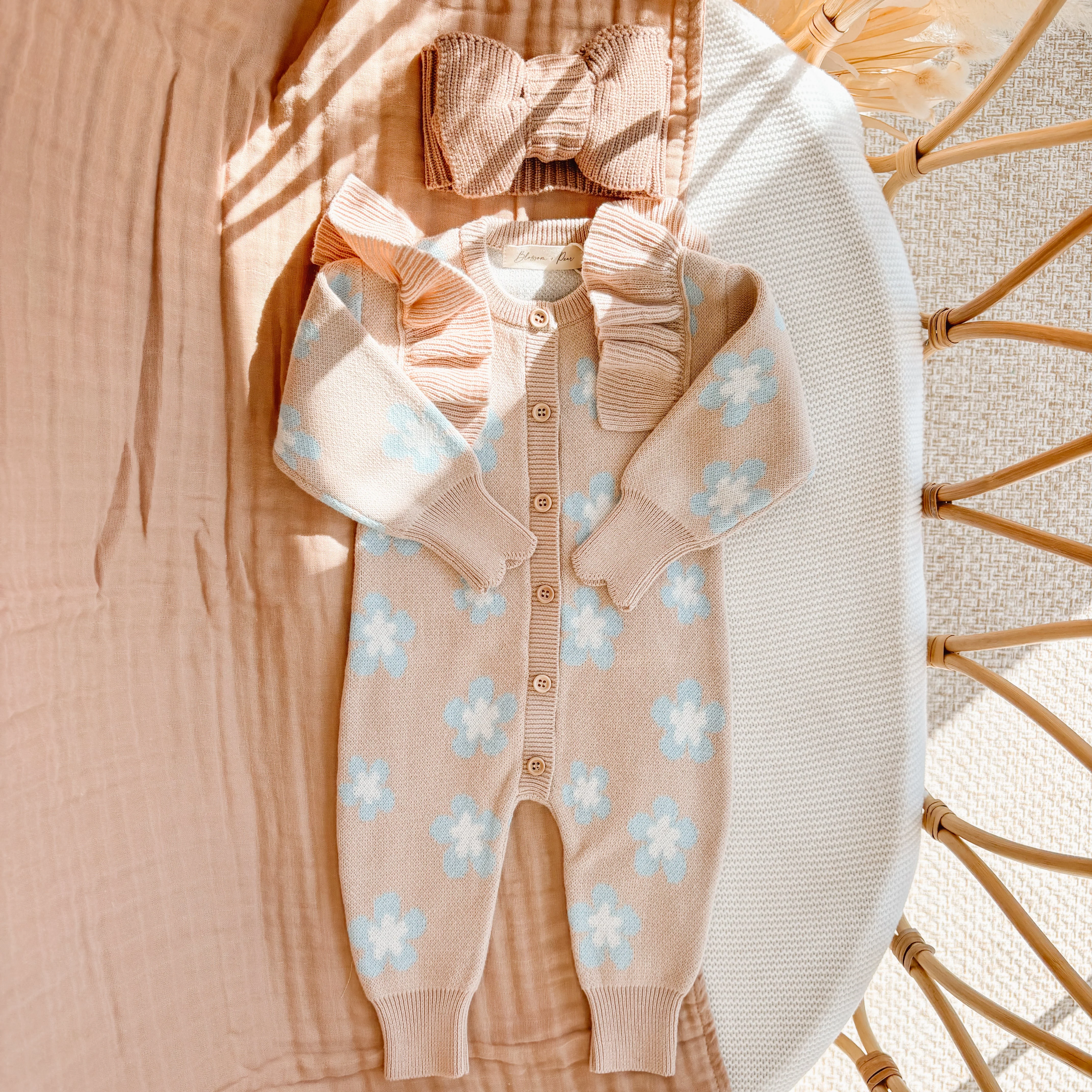 Mocha Blue Daisy Romper - Image 2
