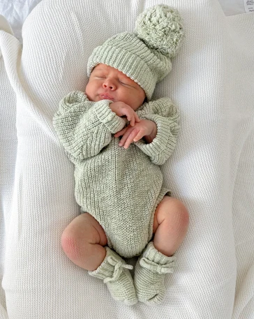 Pear Chunky Knit Romper & Beanie Bundle - Image 3
