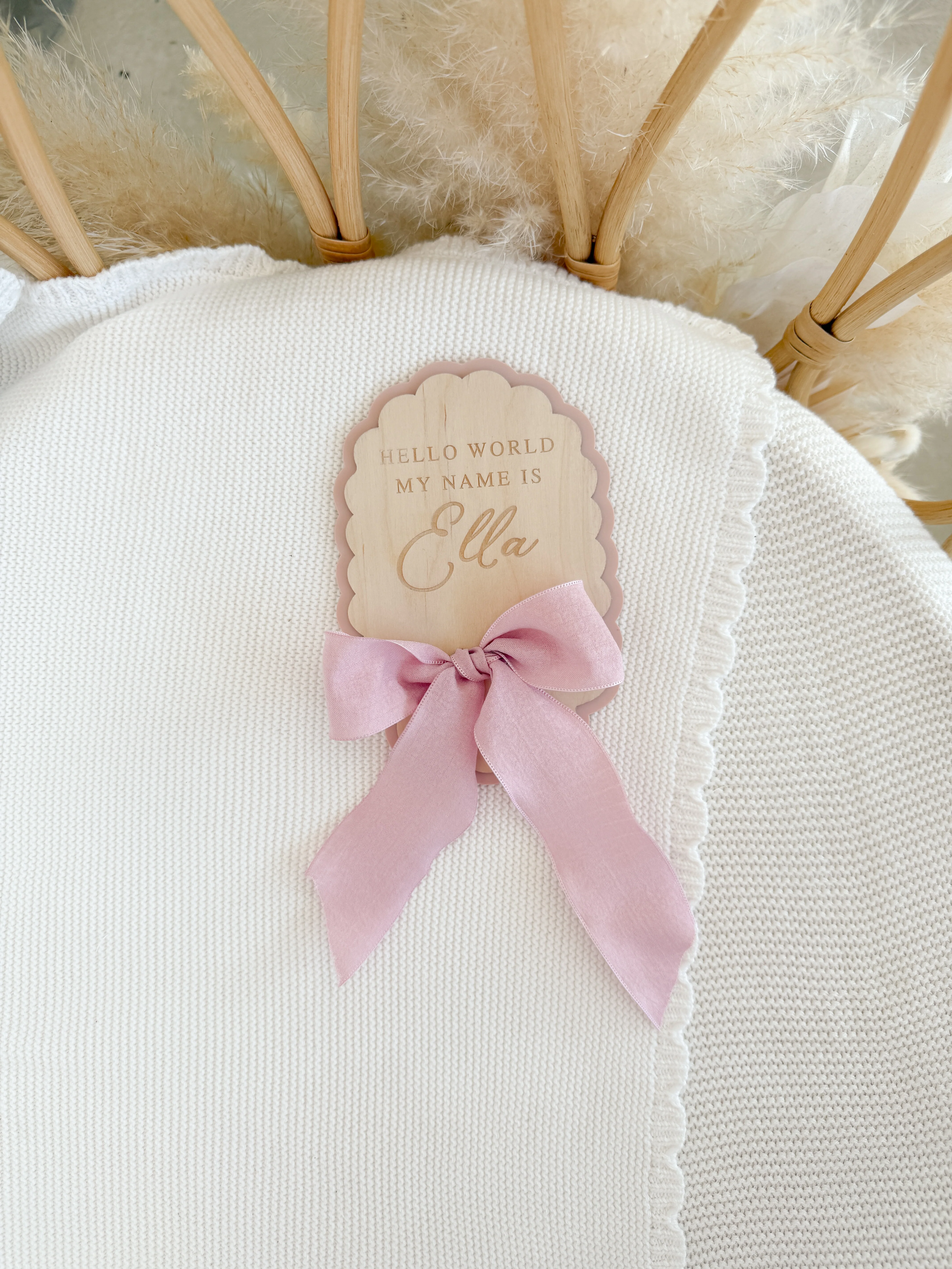 Personalised Oval Scallop Announcement Plaque - Image 14