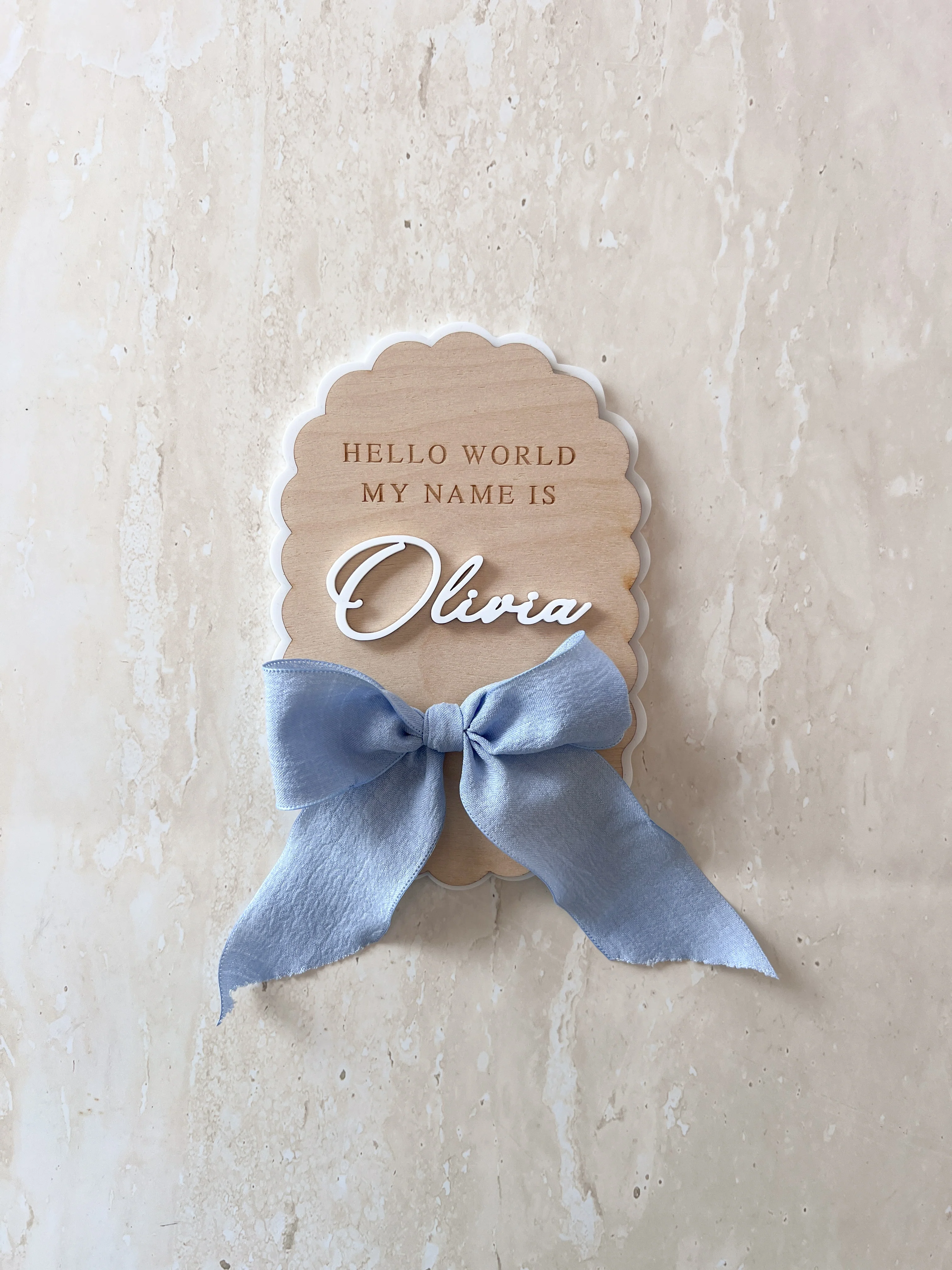 Personalised Oval Scallop Announcement Plaque - Image 16
