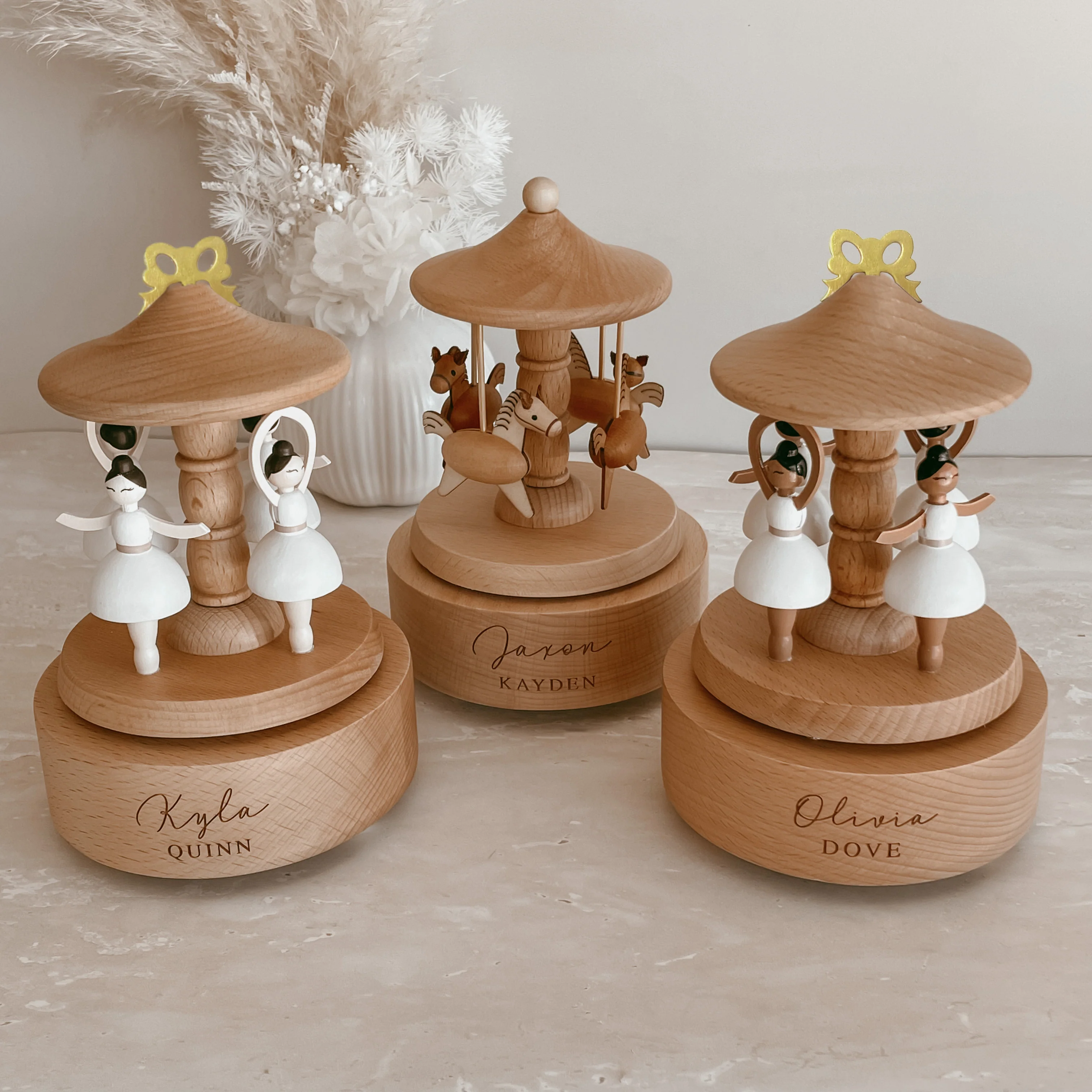 Heirloom Wooden Musical Carousel - Ballerina - Image 4