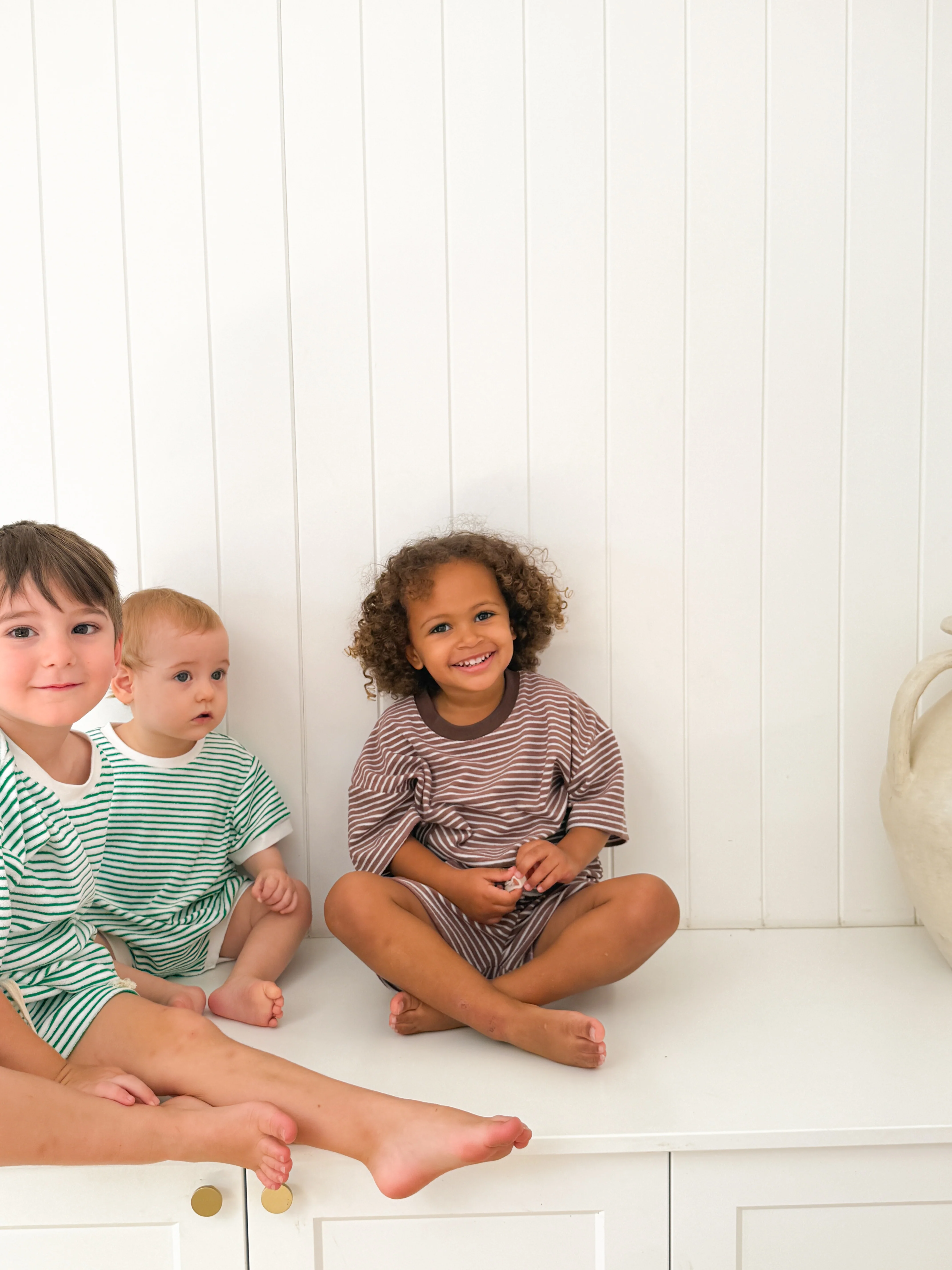 Kids Stripe Terry Set - Cocoa - Image 3