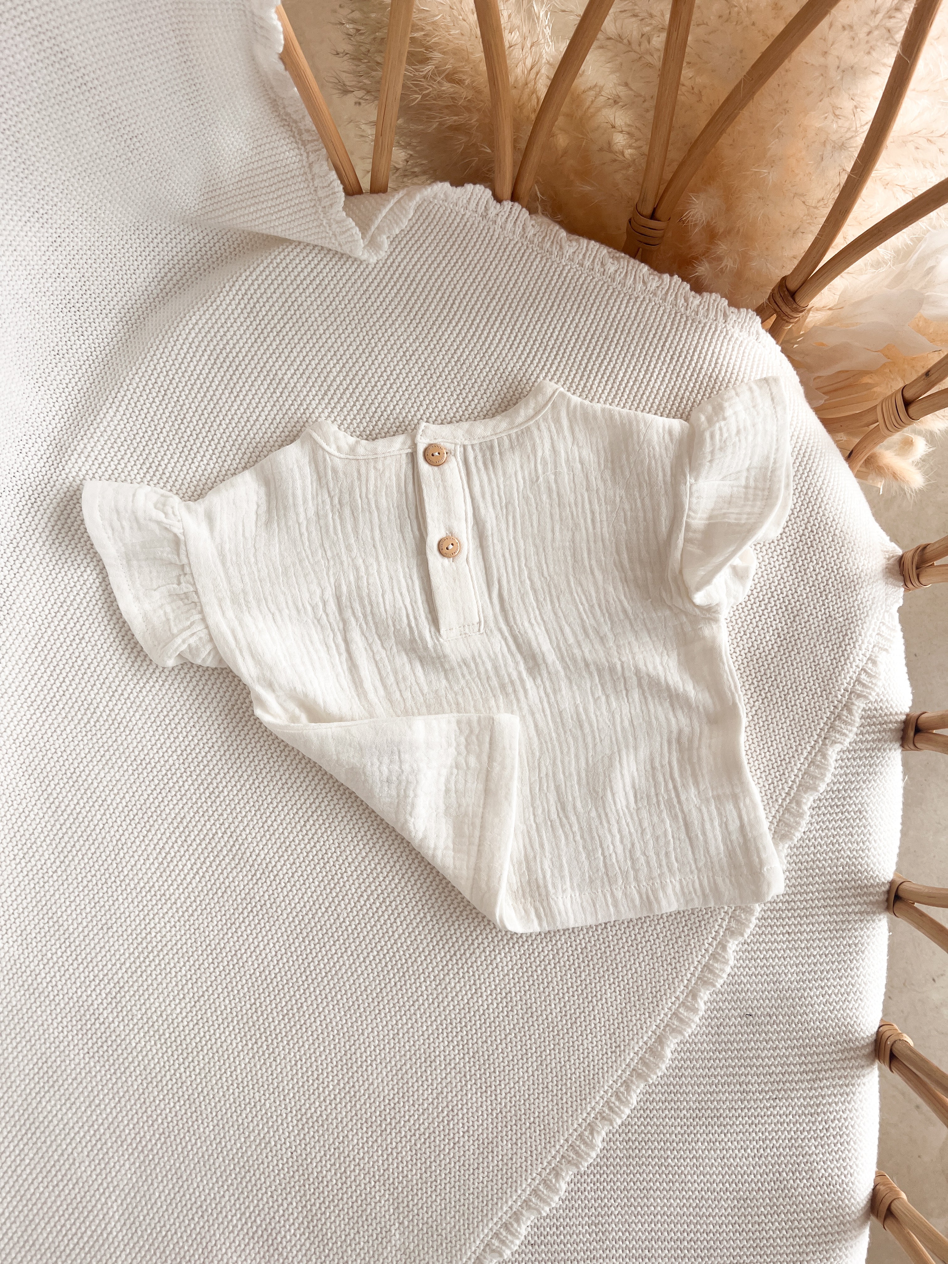 Vanilla Muslin Tee - Flutter Sleeve - Image 3