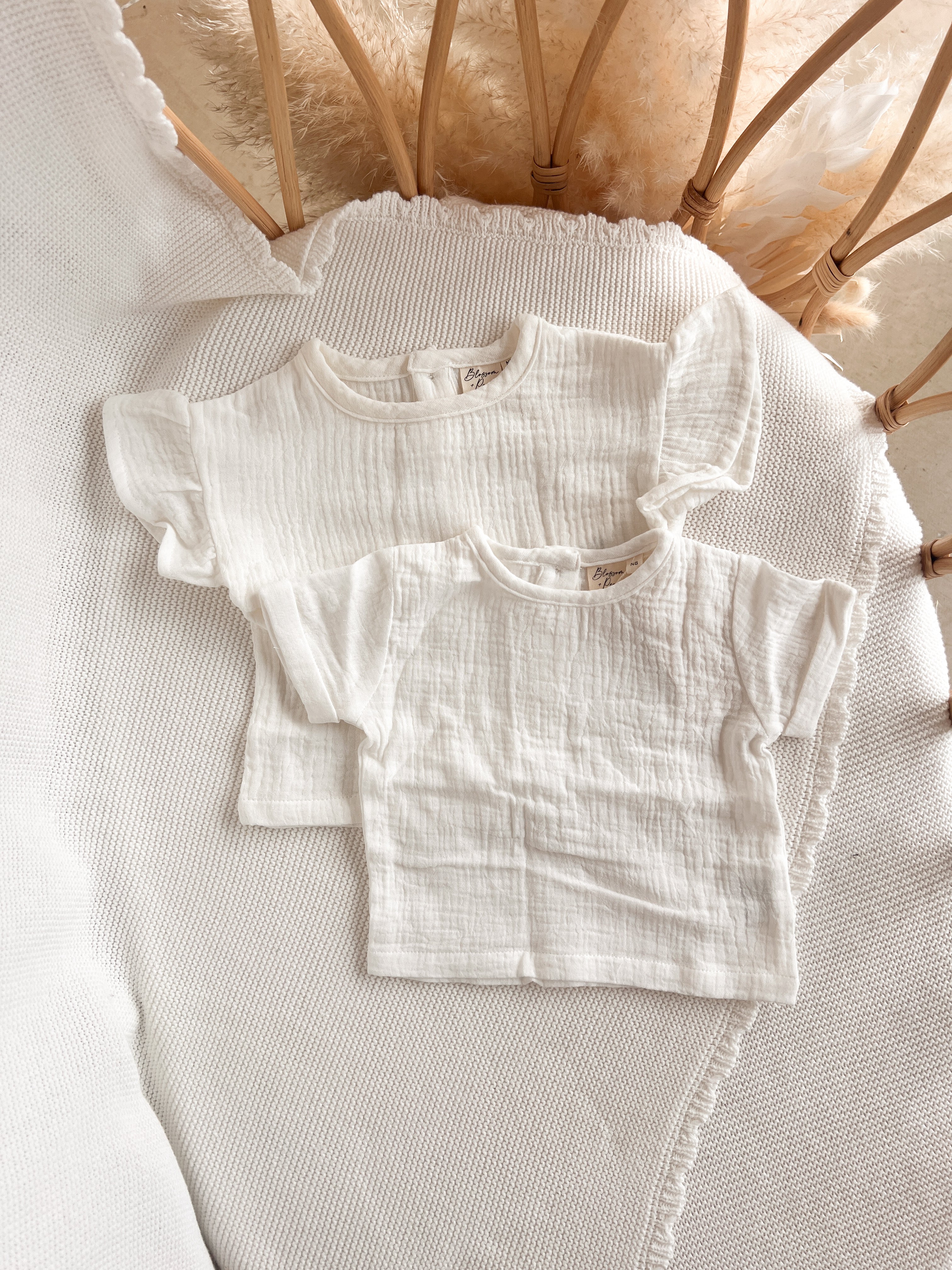 Vanilla Muslin Tee - Flutter Sleeve - Image 4