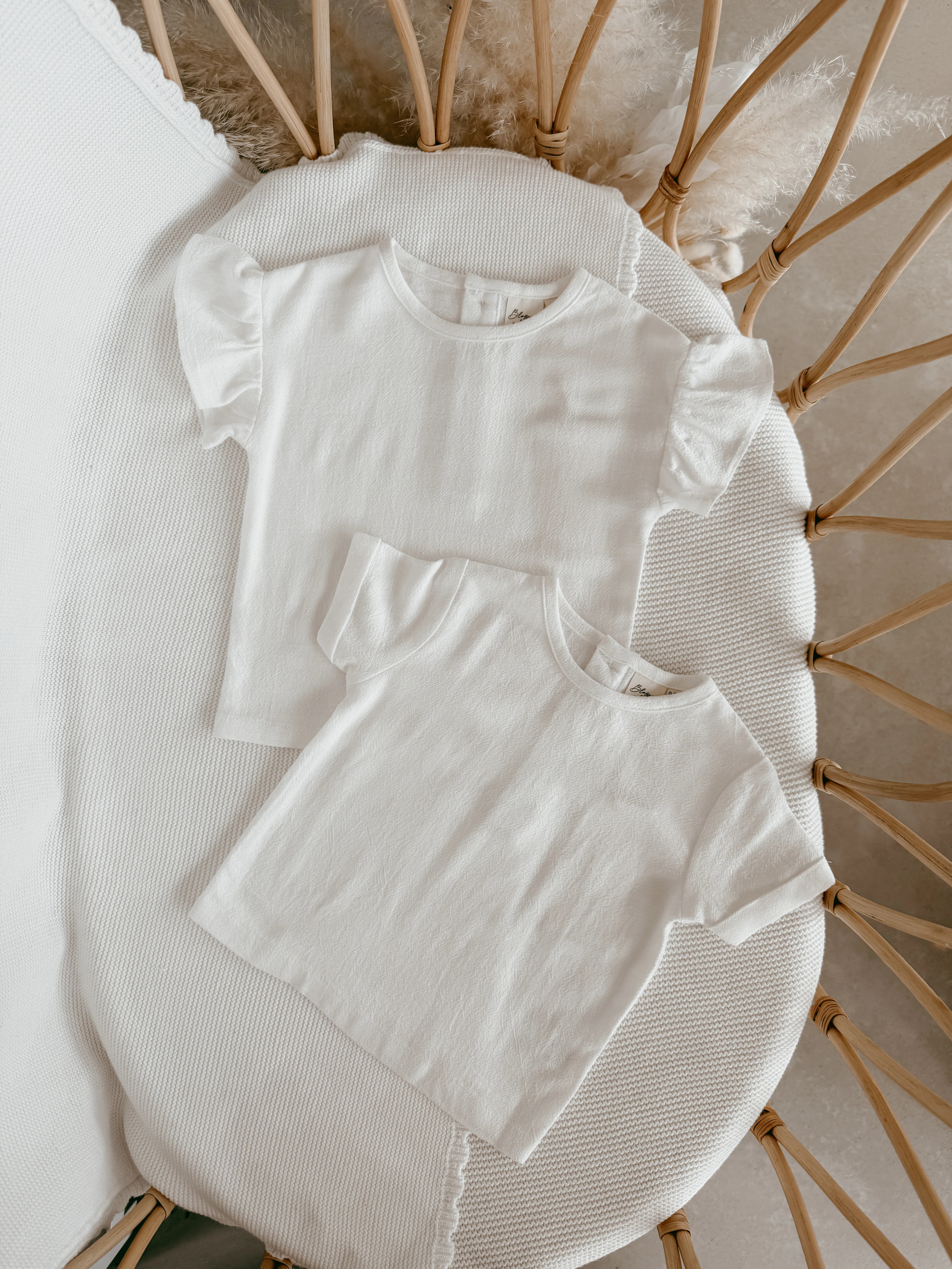 White Linen Tee - Flutter Sleeve - Image 3