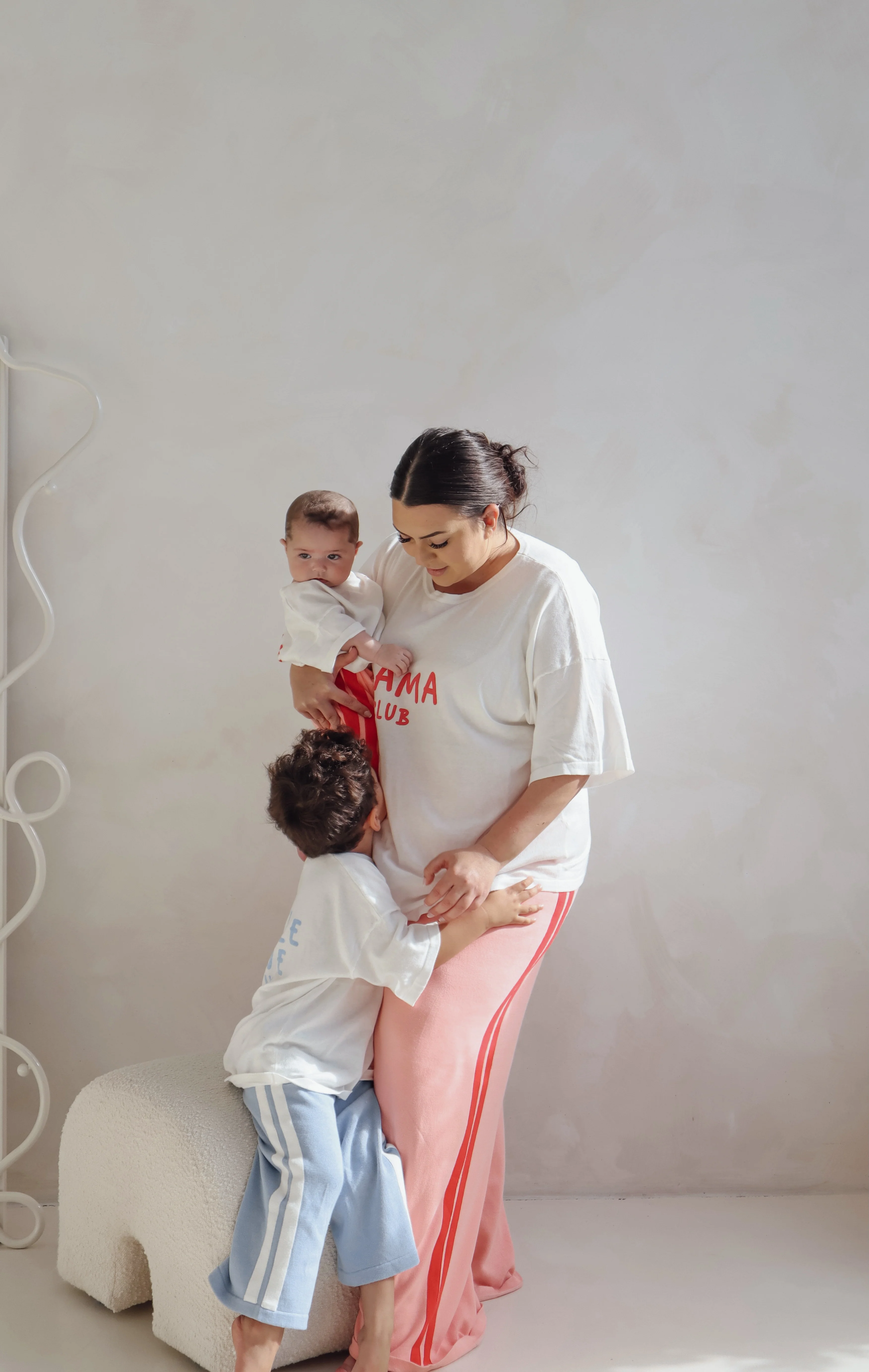 'Little Love Club' Tee - White & Blue - Dual Logo Design - Image 4