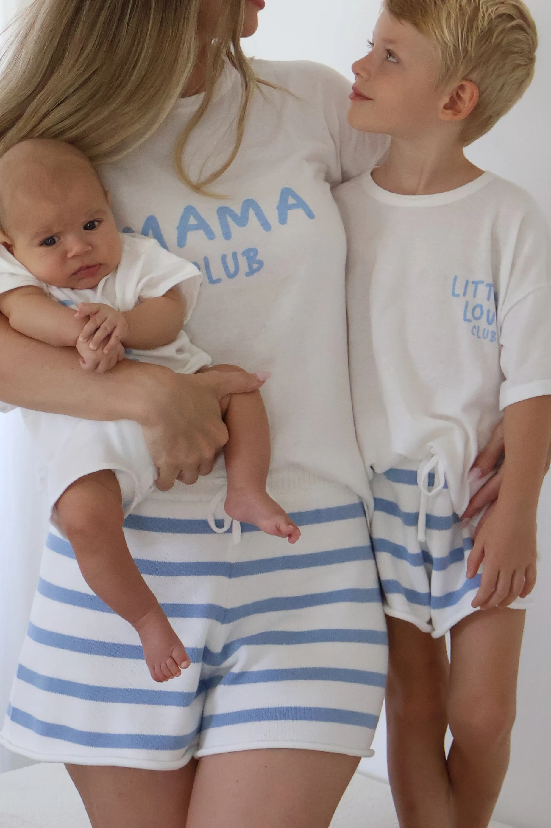 'Little Love Club' Tee - White & Blue - Dual Logo Design - Image 8