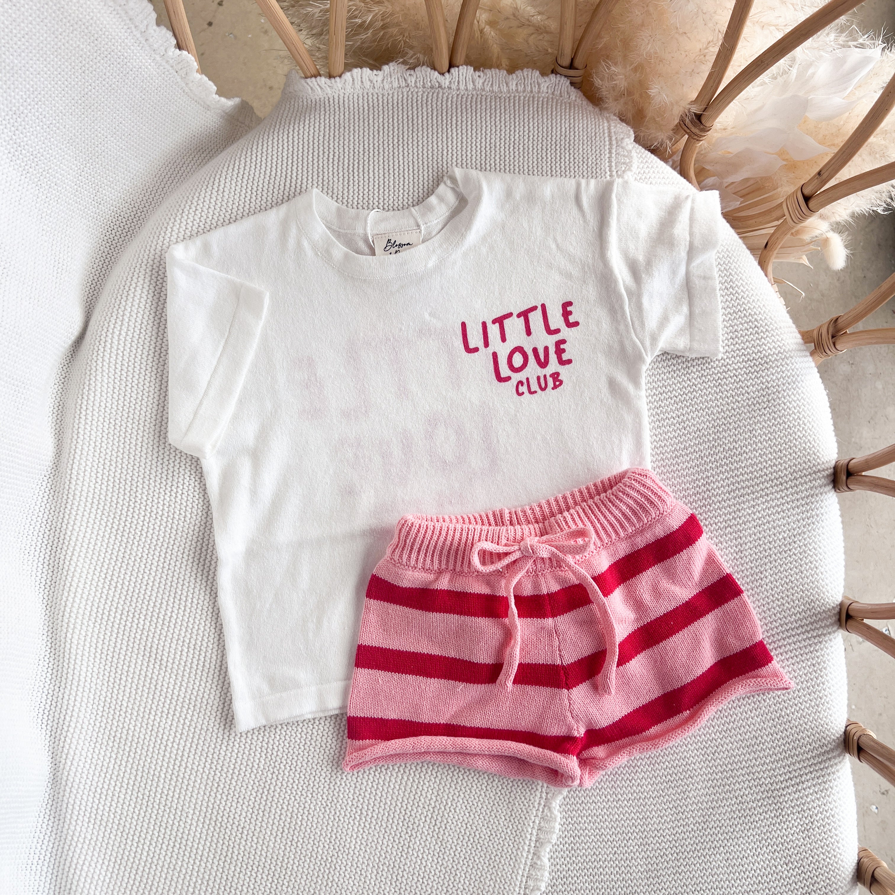 'Little Love Club' Tee - White & Red - Image 4