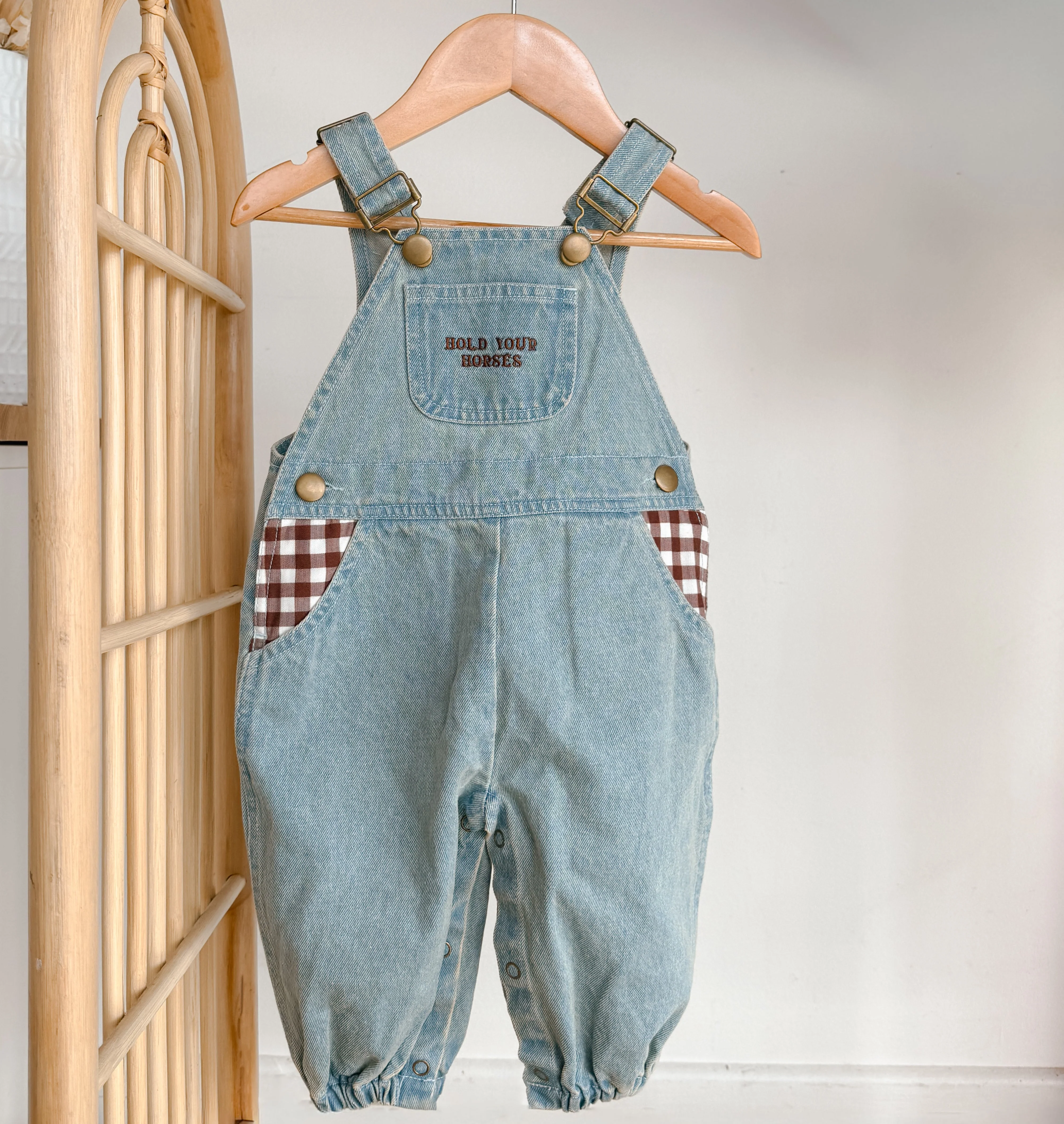 'Hold Your Horses' Denim Overalls