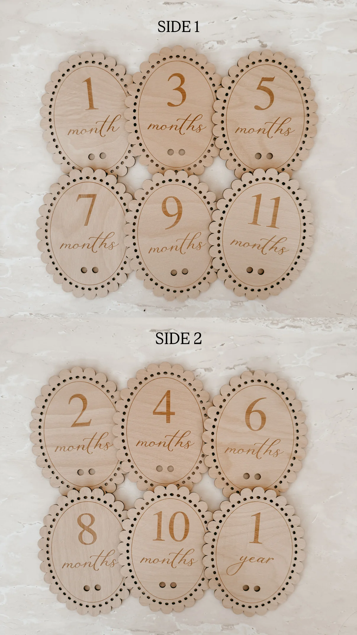 Vintage Bow Baby Milestone Collection - Wooden - Image 6