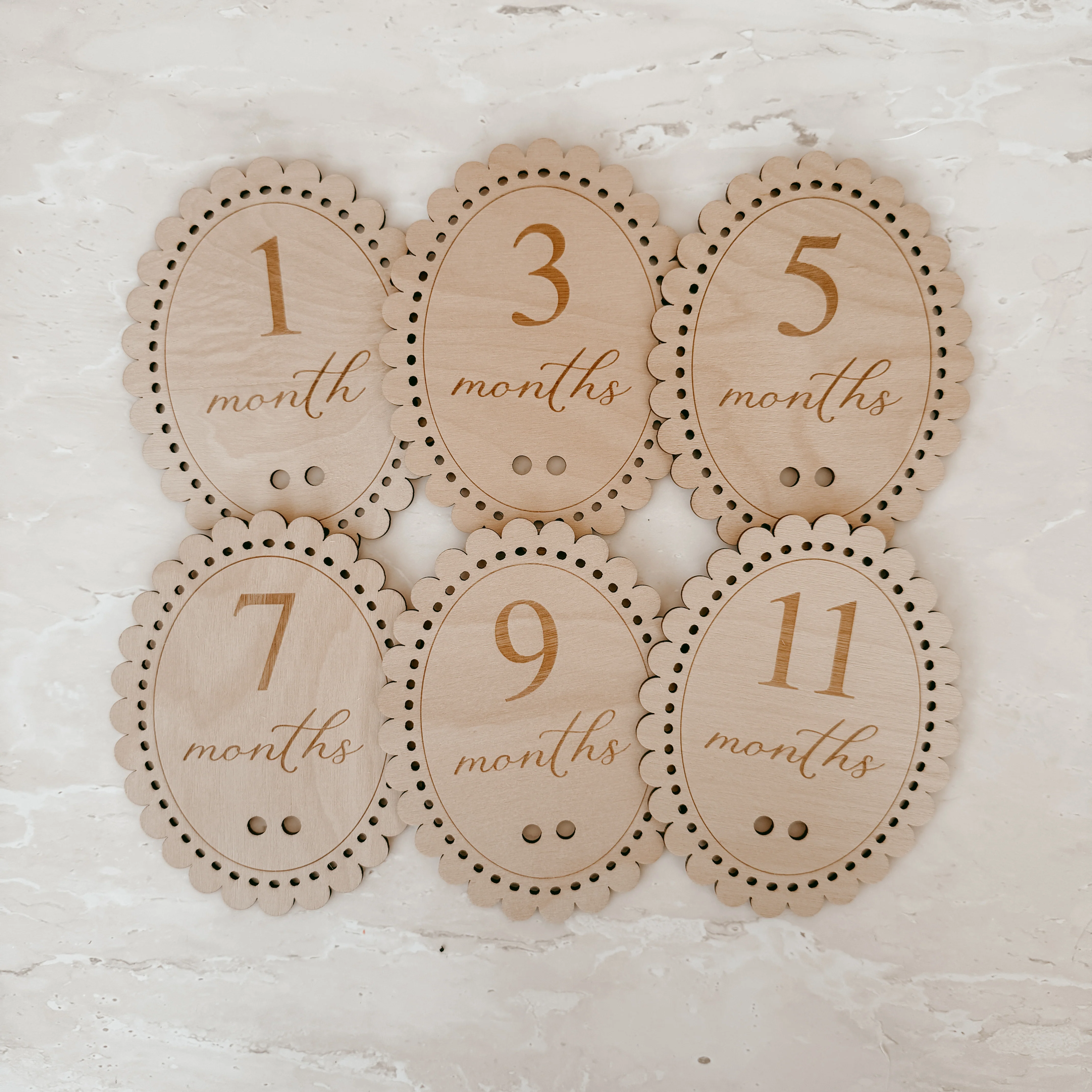 Vintage Bow Baby Milestone Collection - Wooden - Image 8