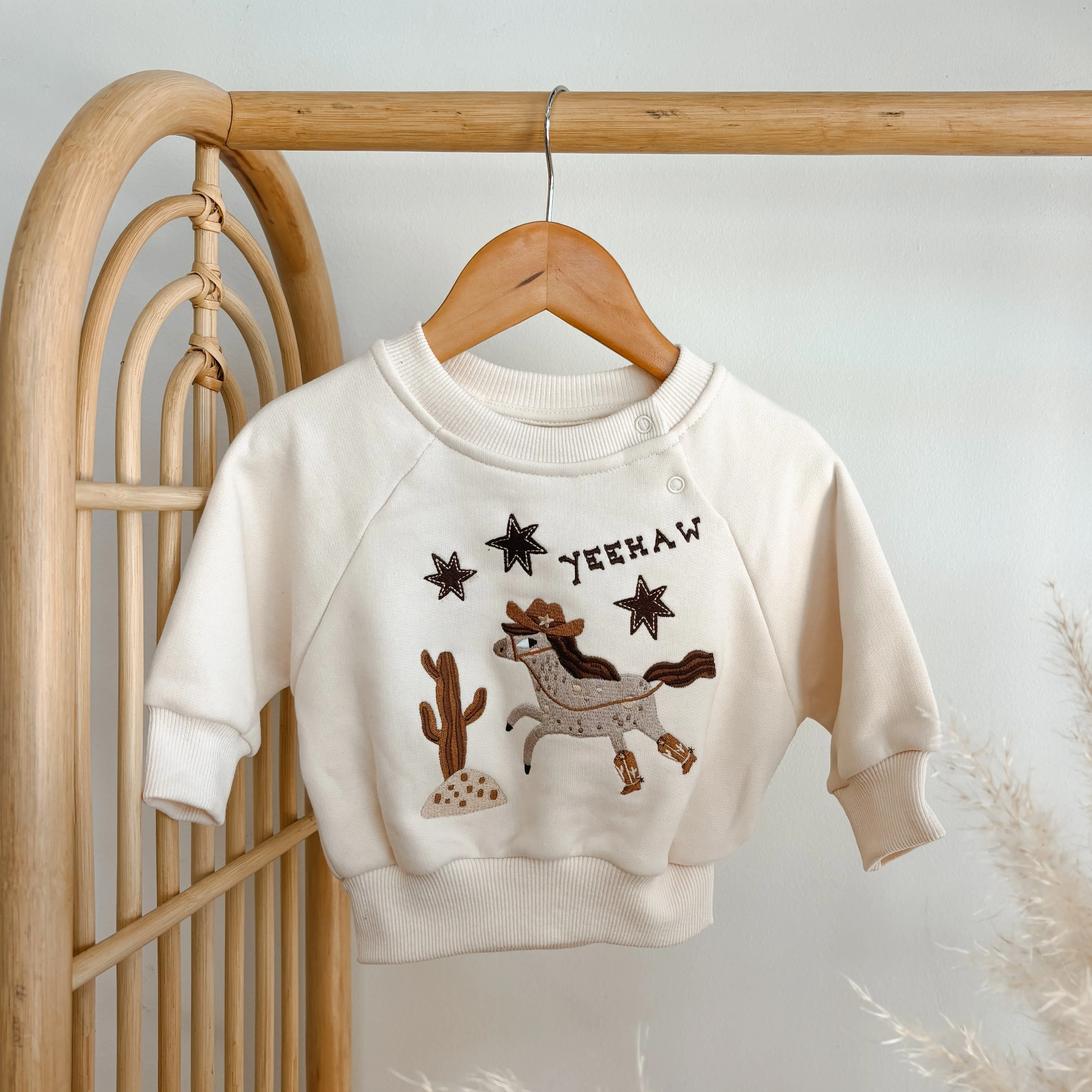 'Yeehaw' Crew Sweater - Sand - Image 4