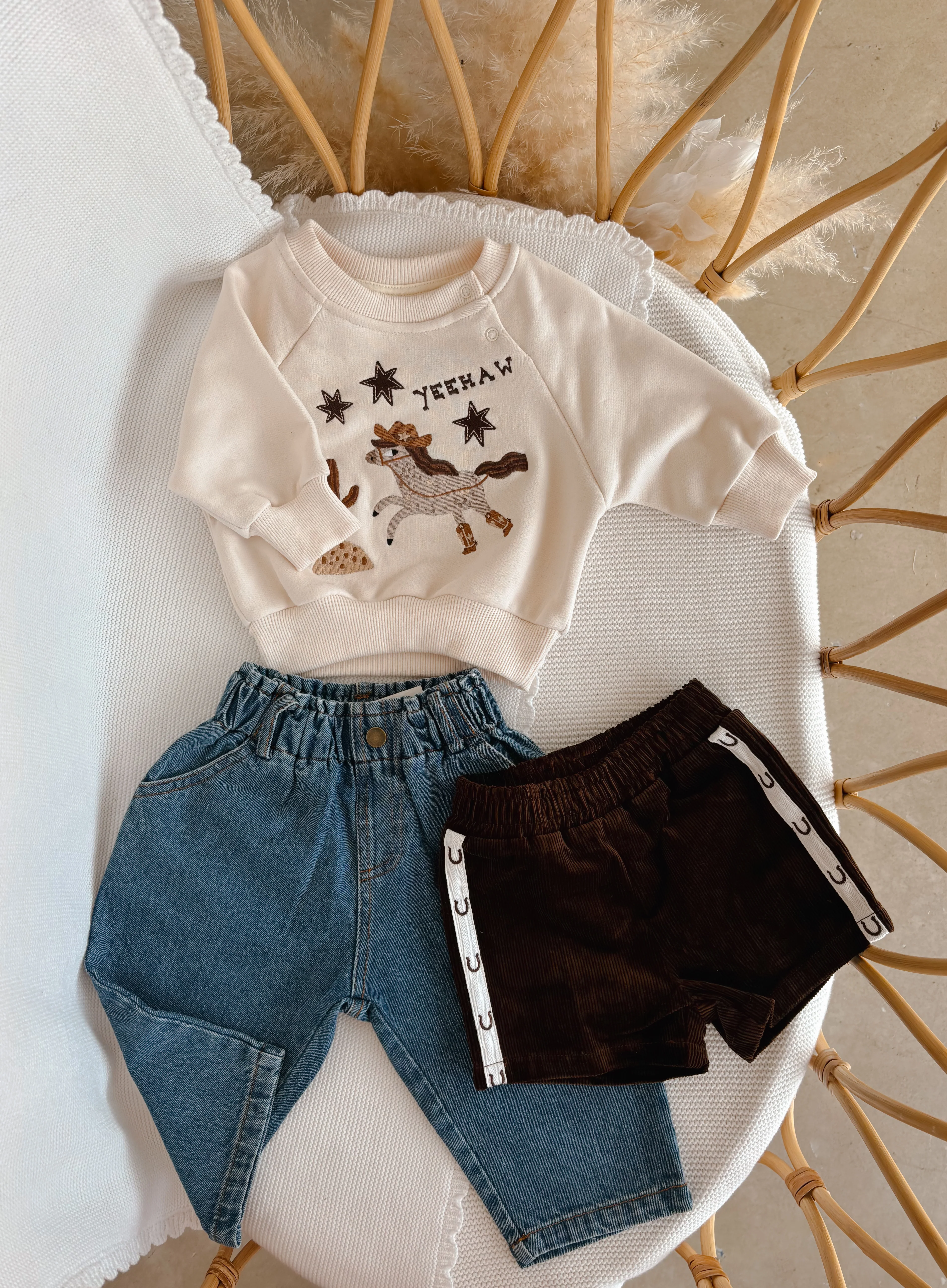'Yeehaw' Crew Sweater - Sand - Image 9