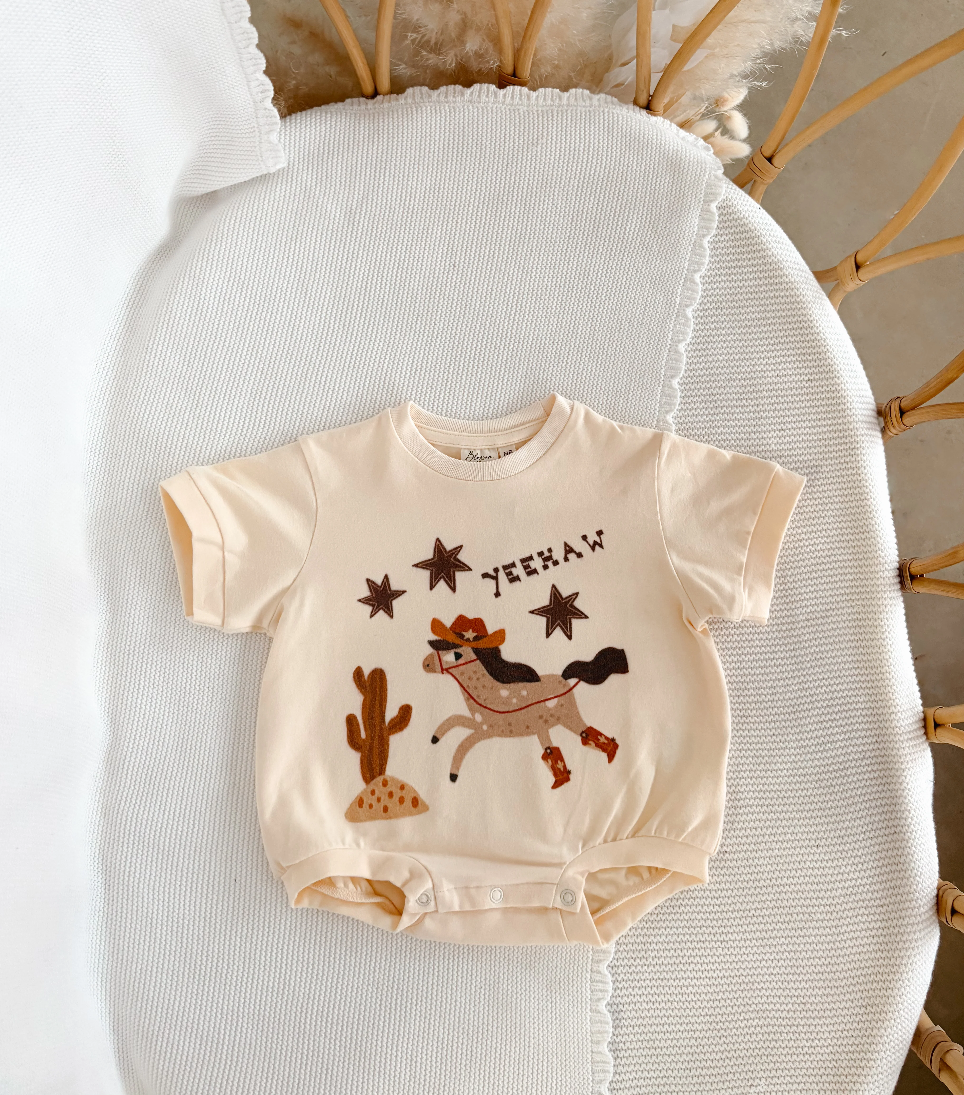 'Yeehaw' Slouch Romper - Buttermilk - Image 9